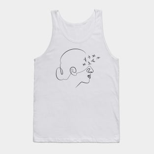 Thoughts Will Find a Way | One Line Drawing | One Line Art | Minimal | Minimalist Tank Top